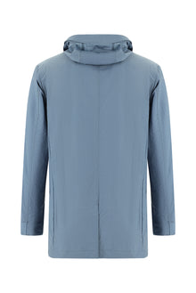 Mavi Kapüşonlu Spor Pardösü & Trençkot