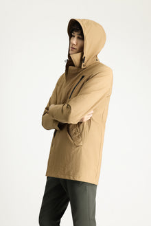 Açık Vizon Kapüşonlu Spor Pardösü & Trençkot