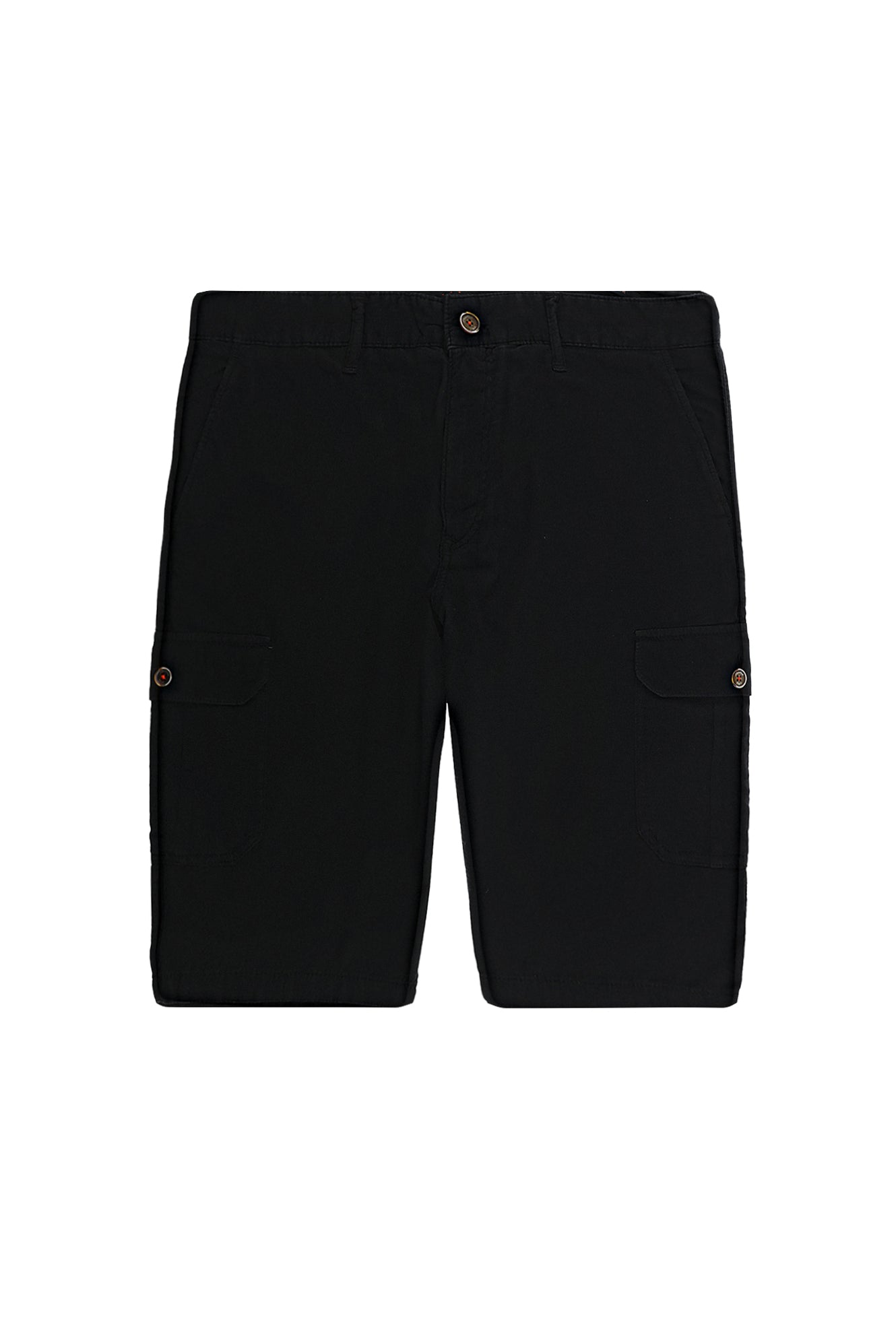 Siyah Regular Fit Pamuk Bermuda Kargo Şort