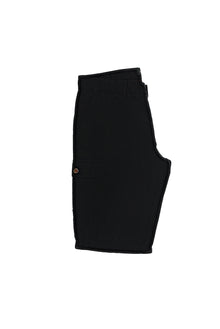 Siyah Regular Fit Pamuk Bermuda Kargo Şort