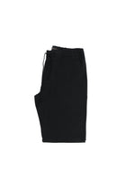 Siyah Regular Fit Standart Kesim Beli Lastikli İpli Keten Bermuda Şort