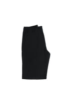 Siyah Regular Fit Standart Kesim Beli Lastikli İpli Keten Bermuda Şort