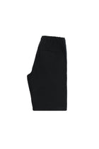 Siyah Regular Fit Standart Kesim Beli Lastikli İpli Keten Bermuda Şort