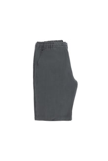 Koyu Füme Regular Fit Beli Lastikli İpli Keten Bermuda Şort