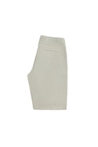 Krem Regular Fit Beli Lastikli İpli Keten Bermuda Şort