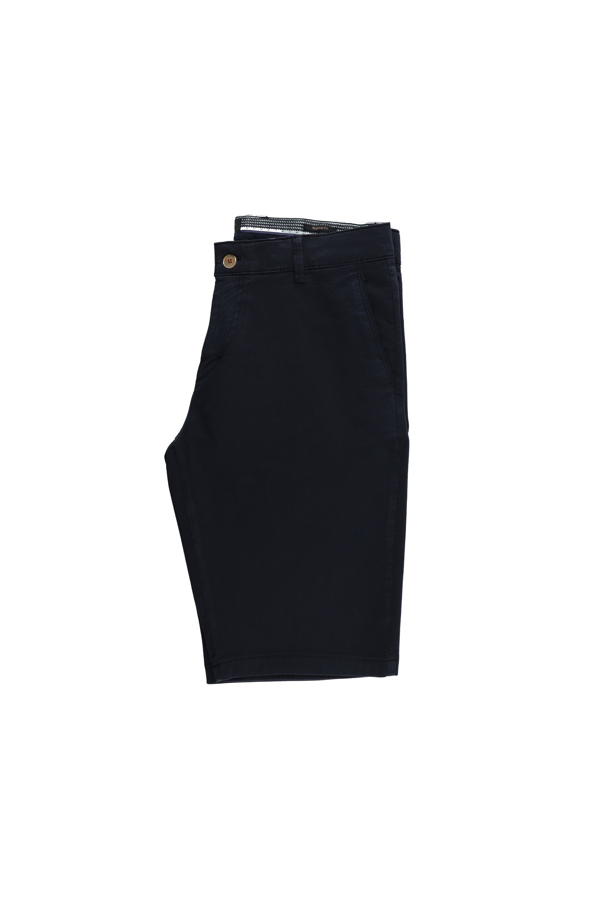 Koyu Lacivert Regular Fit Likralı Bermuda Şort