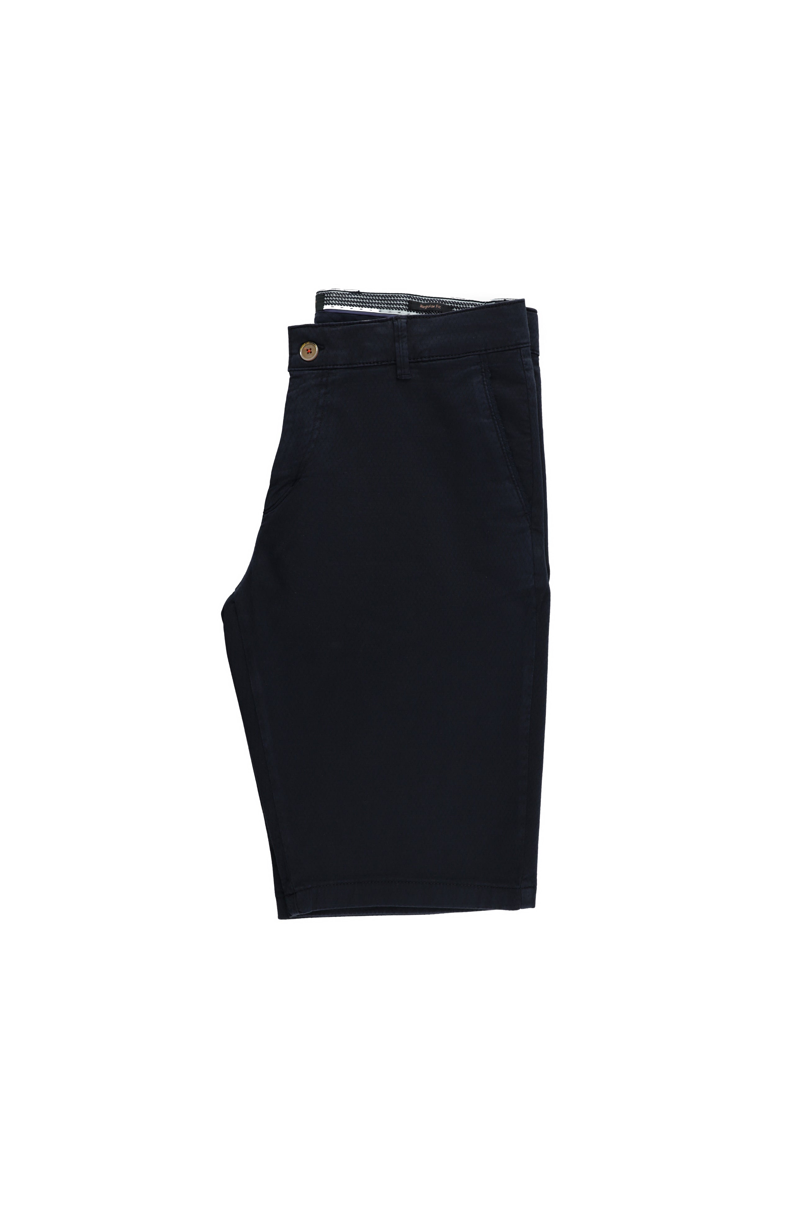 Koyu Lacivert Regular Fit Likralı Bermuda Şort