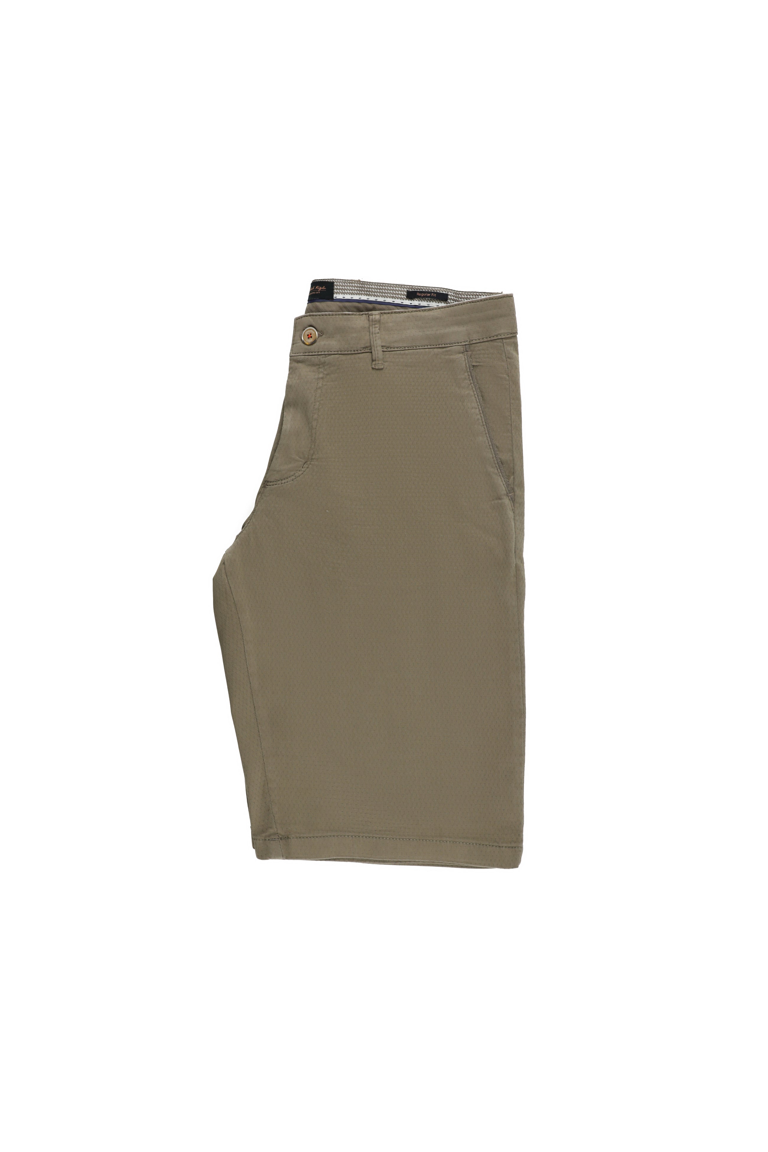 Orta Kahve Regular Fit Likralı Bermuda Şort