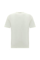 Kırık Beyaz Bisiklet Yaka Regular Fit Nakışlı Keten T-shirt