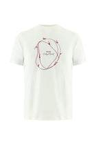 Ekru Bisiklet Yaka Regular Fit Baskılı Pamuk T-shirt