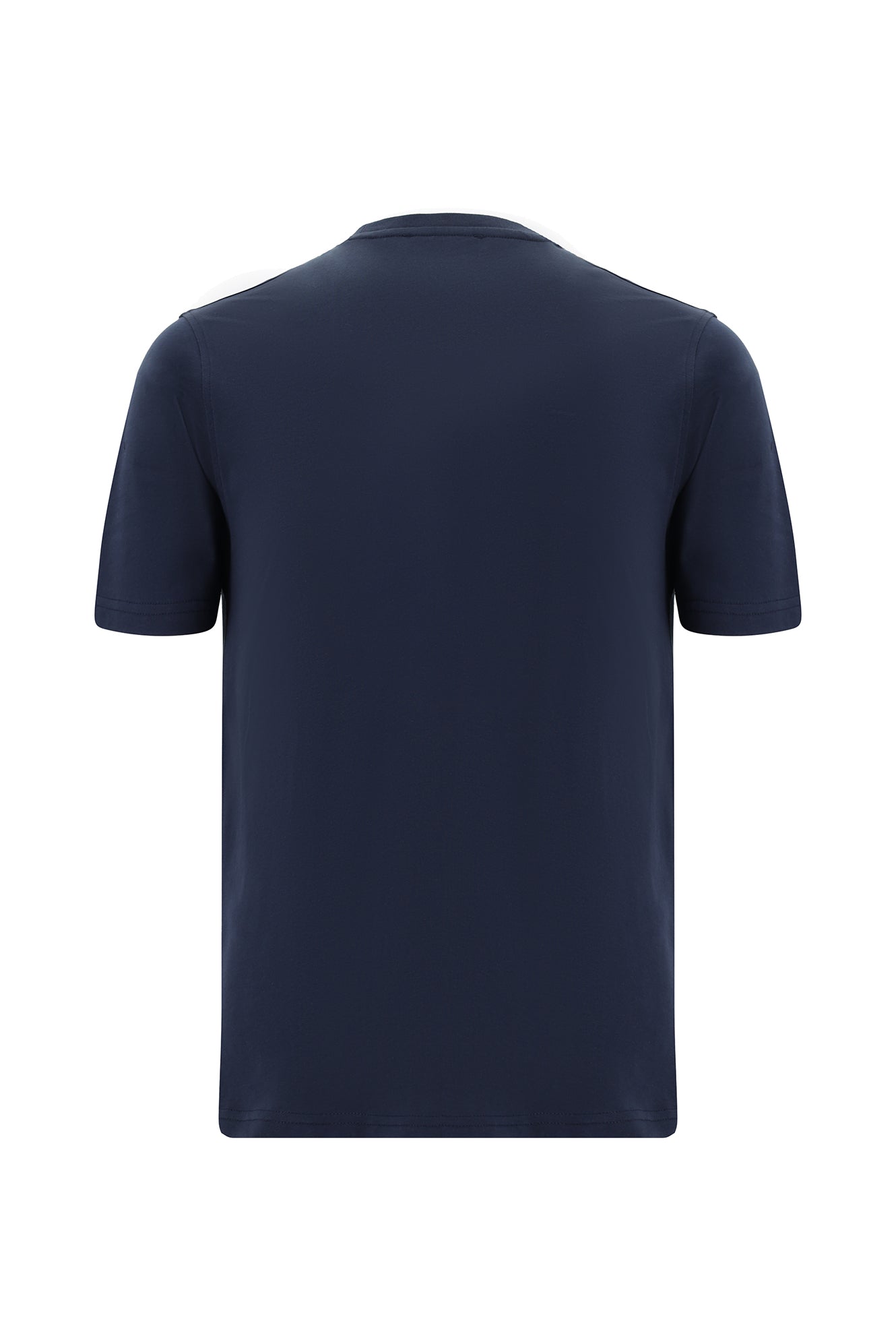Koyu Lacivert Bisiklet Yaka Regular Fit Baskılı Pamuk T-shirt