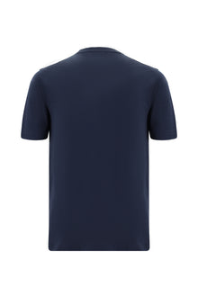 Koyu Lacivert Bisiklet Yaka Regular Fit Baskılı Pamuk T-shirt