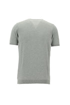 Orta Gri Melanj Bisiklet Yaka Slim Fit Dar Kesim Pamuklu T-shirt