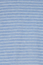 Havacı Mavi Bisiklet Yaka Slim Fit Dar Kesim Çizgili Merserize Pamuk T-shirt