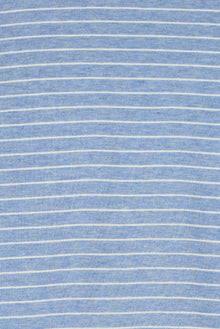 Havacı Mavi Bisiklet Yaka Slim Fit Dar Kesim Çizgili Merserize Pamuk T-shirt