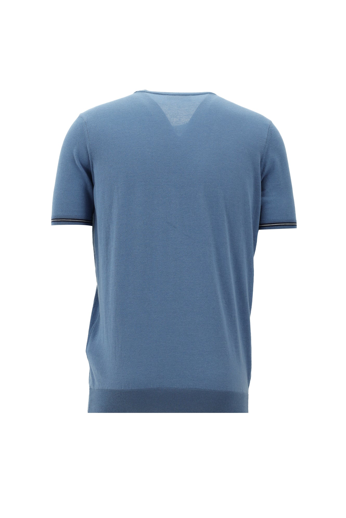 Gök Mavisi Bisiklet Yaka Triko T-shirt