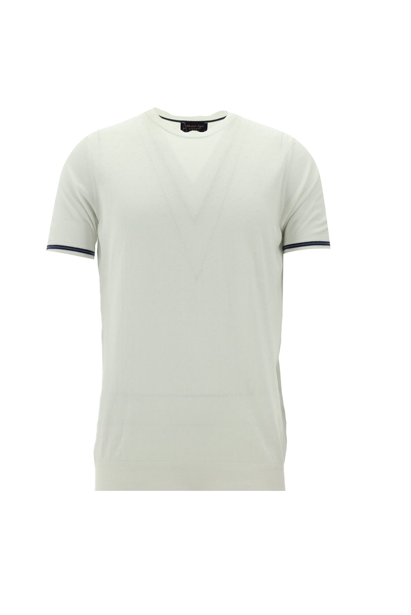 Kırık Beyaz Bisiklet Yaka Triko T-shirt