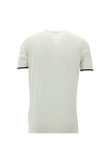 Kırık Beyaz Bisiklet Yaka Triko T-shirt