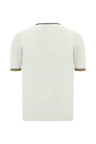 Kırık Beyaz Bisiklet Yaka Slim Fit Dar Kesim Desenli Nakışlı Pamuklu T-shirt