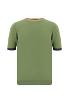 Yağ Yeşili-Olive Bisiklet Yaka Slim Fit Dar Kesim Desenli Nakışlı Pamuklu T-shirt