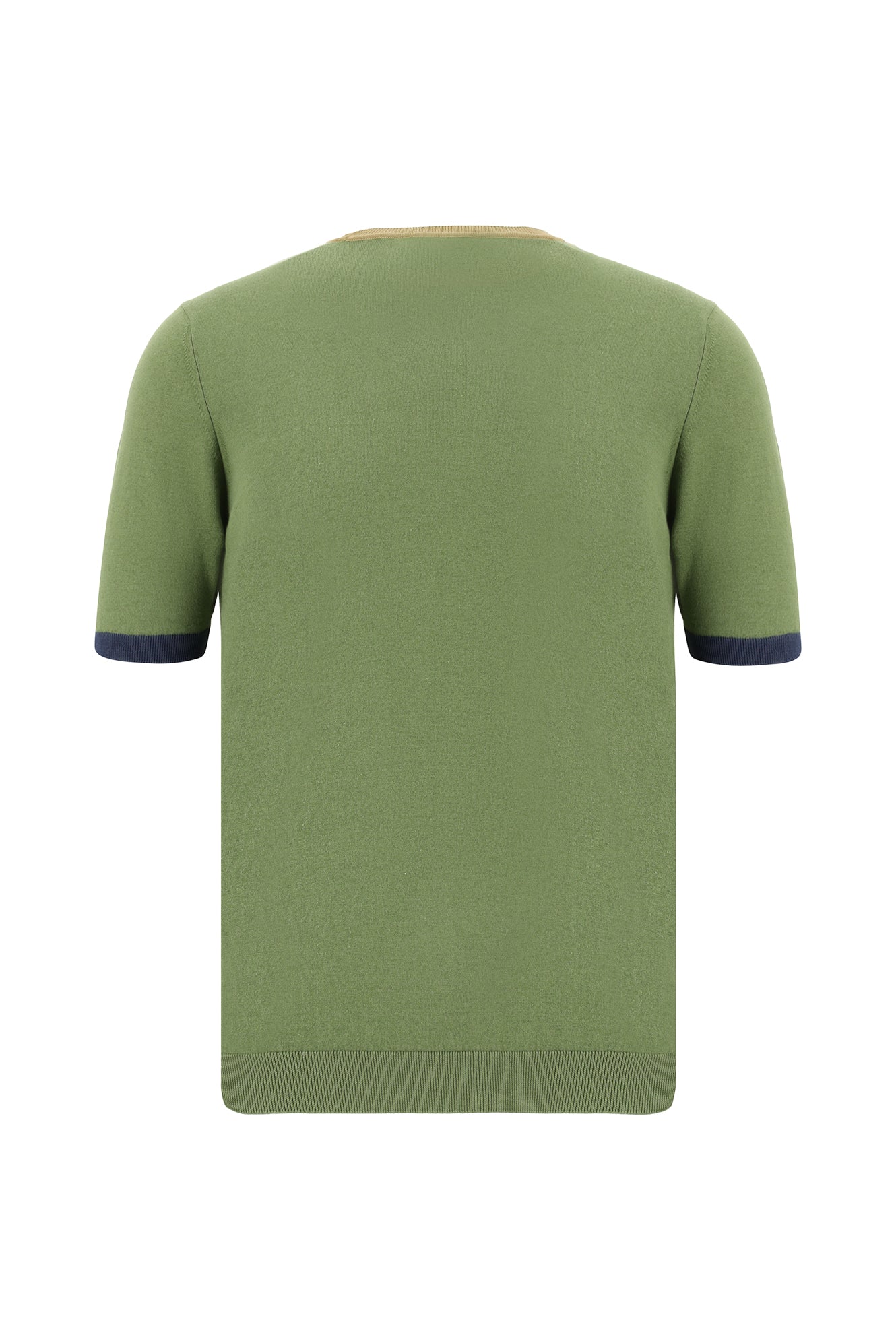 Yağ Yeşili-Olive Bisiklet Yaka Slim Fit Dar Kesim Desenli Nakışlı Pamuklu T-shirt