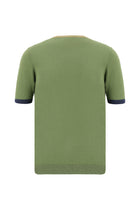 Yağ Yeşili-Olive Bisiklet Yaka Slim Fit Dar Kesim Desenli Nakışlı Pamuklu T-shirt