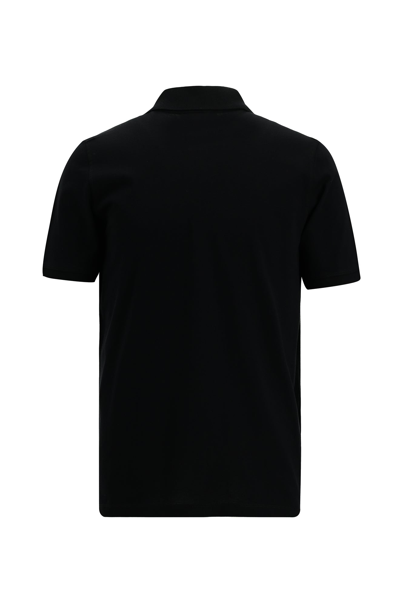 Siyah Regular Fit Nak??l? Merserize Pamuk K?vr?lmaz Polo Yaka T-shirt-Abdullah Ki??l?