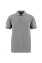 Orta Gri Regular Fit Nakışlı Merserize Pamuk Kıvrılmaz Polo Yaka T-shirt