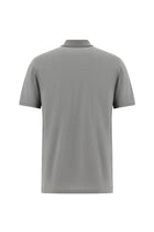 Orta Gri Regular Fit Nakışlı Merserize Pamuk Kıvrılmaz Polo Yaka T-shirt