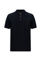 Koyu Lacivert Regular Fit Nakışlı Merserize Pamuk Kıvrılmaz Polo Yaka T-shirt