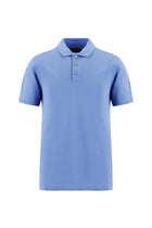 Koyu Mavi  Regular Fit Nakışlı Merserize Pamuk Kıvrılmaz Polo Yaka T-shirt