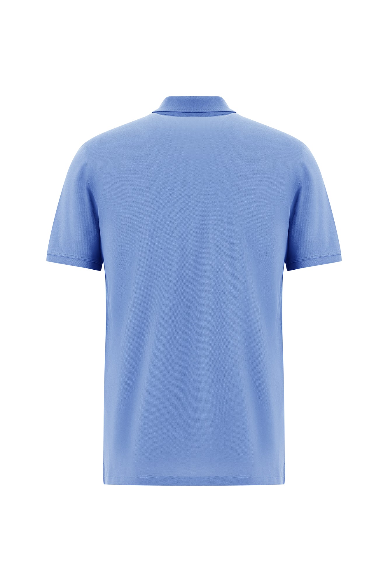 Koyu Mavi  Regular Fit Nakışlı Merserize Pamuk Kıvrılmaz Polo Yaka T-shirt