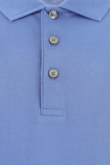 Koyu Mavi  Regular Fit Nakışlı Merserize Pamuk Kıvrılmaz Polo Yaka T-shirt