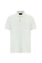 Beyaz Regular Fit Nakışlı Merserize Pamuk Kıvrılmaz Polo Yaka T-shirt