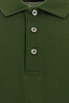 Asker Haki Regular Fit Nakışlı Merserize Pamuk Kıvrılmaz Polo Yaka T-shirt