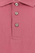 Gül Kurusu Regular Fit Nakışlı Merserize Pamuk Kıvrılmaz Polo Yaka T-shirt