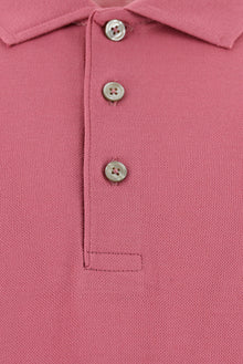 Gül Kurusu Regular Fit Nakışlı Merserize Pamuk Kıvrılmaz Polo Yaka T-shirt