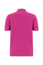 Pembe Regular Fit Nakışlı Merserize Pamuk Kıvrılmaz Polo Yaka T-shirt