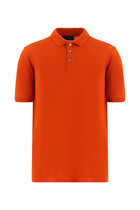 Orta Turuncu Regular Fit Nakışlı Merserize Pamuk Kıvrılmaz Polo Yaka T-shirt