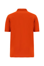 Orta Turuncu Regular Fit Nakışlı Merserize Pamuk Kıvrılmaz Polo Yaka T-shirt