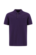 Koyu Mor Regular Fit Nak??l? Merserize Pamuk K?vr?lmaz Polo Yaka T-shirt-Abdullah Ki??l?