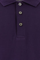 Koyu Mor Regular Fit Nakışlı Merserize Pamuk Kıvrılmaz Polo Yaka T-shirt