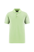 Mint Yeşili Regular Fit Nakışlı Merserize Pamuk Kıvrılmaz Polo Yaka T-shirt