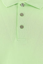 Mint Yeşili Regular Fit Nakışlı Merserize Pamuk Kıvrılmaz Polo Yaka T-shirt