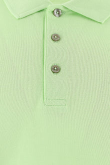 Mint Yeşili Regular Fit Nakışlı Merserize Pamuk Kıvrılmaz Polo Yaka T-shirt