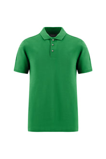 Orman Yeşili Regular Fit Nakışlı Merserize Pamuk Kıvrılmaz Polo Yaka T-shirt
