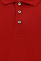 Koyu K?rm?z? Regular Fit Nak??l? Merserize Pamuk K?vr?lmaz Polo Yaka T-shirt-Abdullah Ki??l?