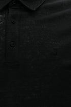 Siyah Regular Fit Nakışlı Keten Polo Yaka T-shirt