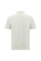 Kırık Beyaz Regular Fit Nakışlı Keten Polo Yaka T-shirt