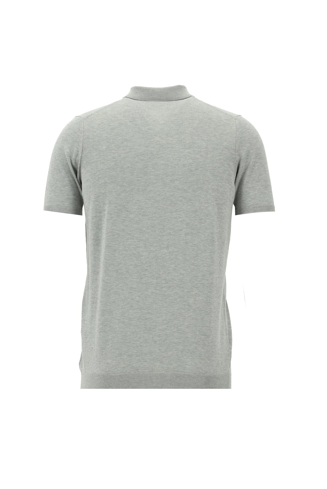 Orta Gri Melanj Polo Yaka Regular Fit Pamuklu T-shirt